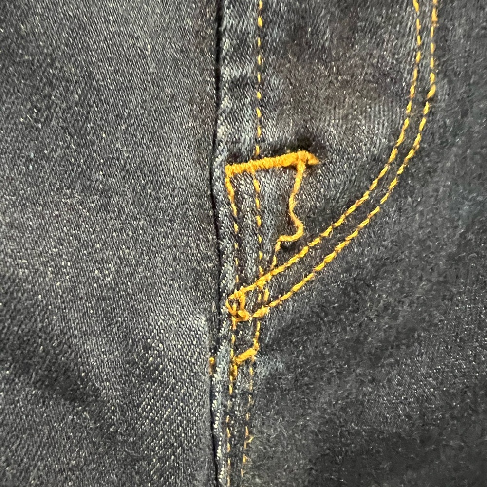 Frame Le Mini Boot Dark Wash High Rise Stretch Raw Hem Jeans Size 30 - Picture 6 of 10